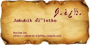 Jakubik Életke névjegykártya